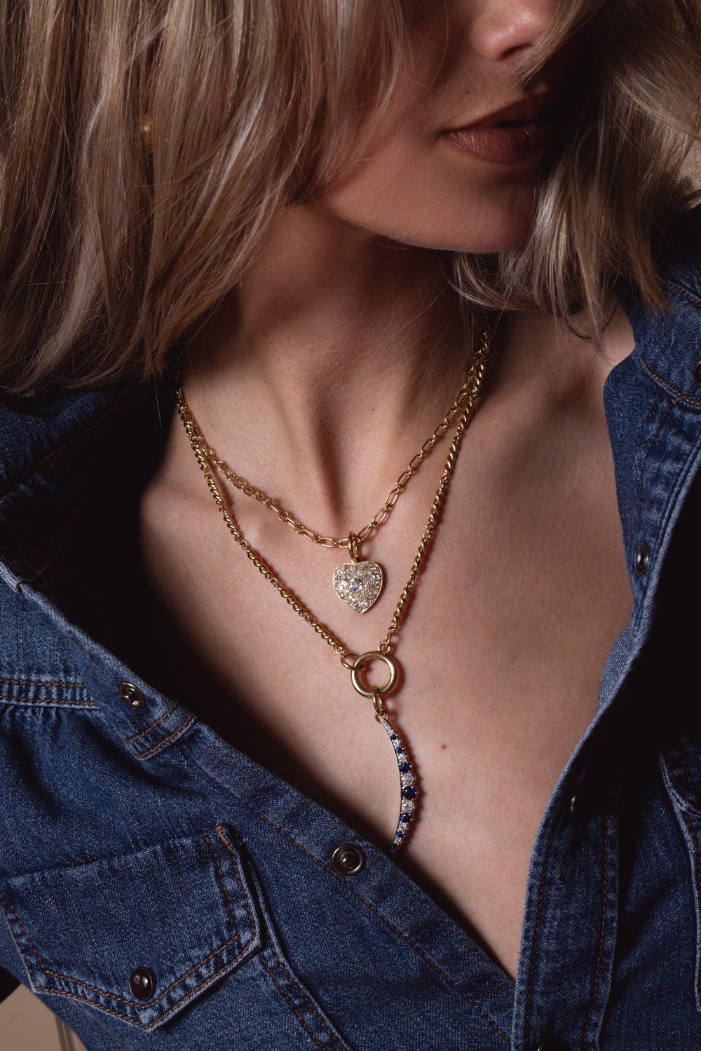 SINGLE STONE-Lo Mini Chain Necklace-YELLOW GOLD