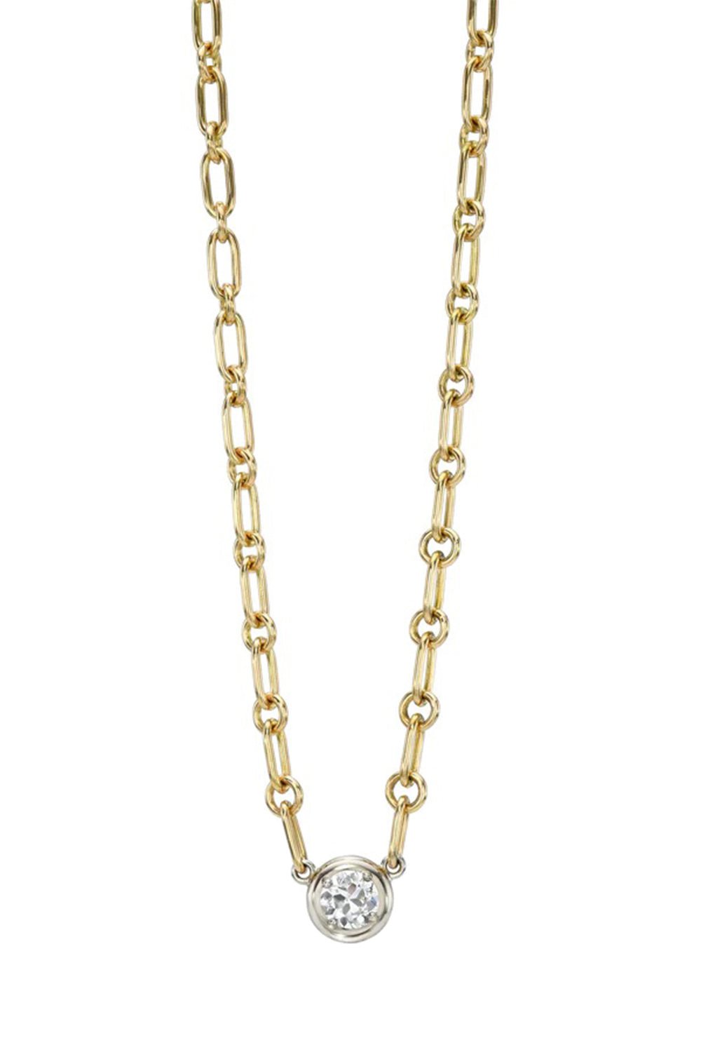 SINGLE STONE-Randi Necklace-YELLOW GOLD