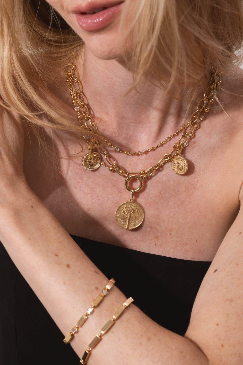 SINGLE STONE-Diamond Mirella Necklace-YELLOW GOLD