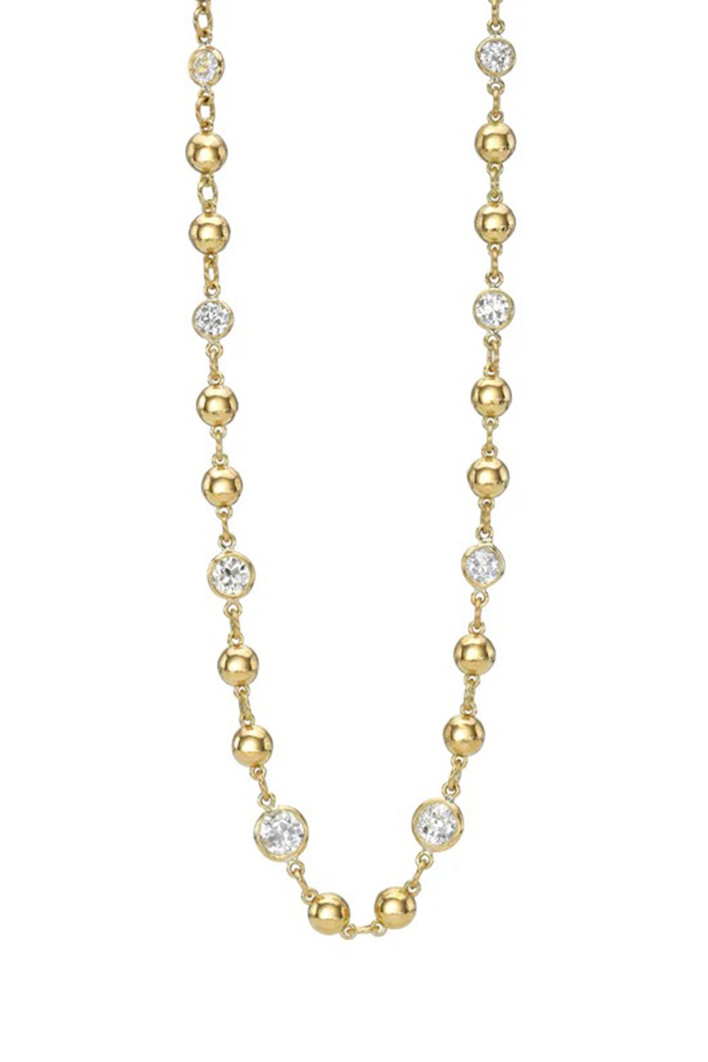 SINGLE STONE-Diamond Mirella Necklace-YELLOW GOLD