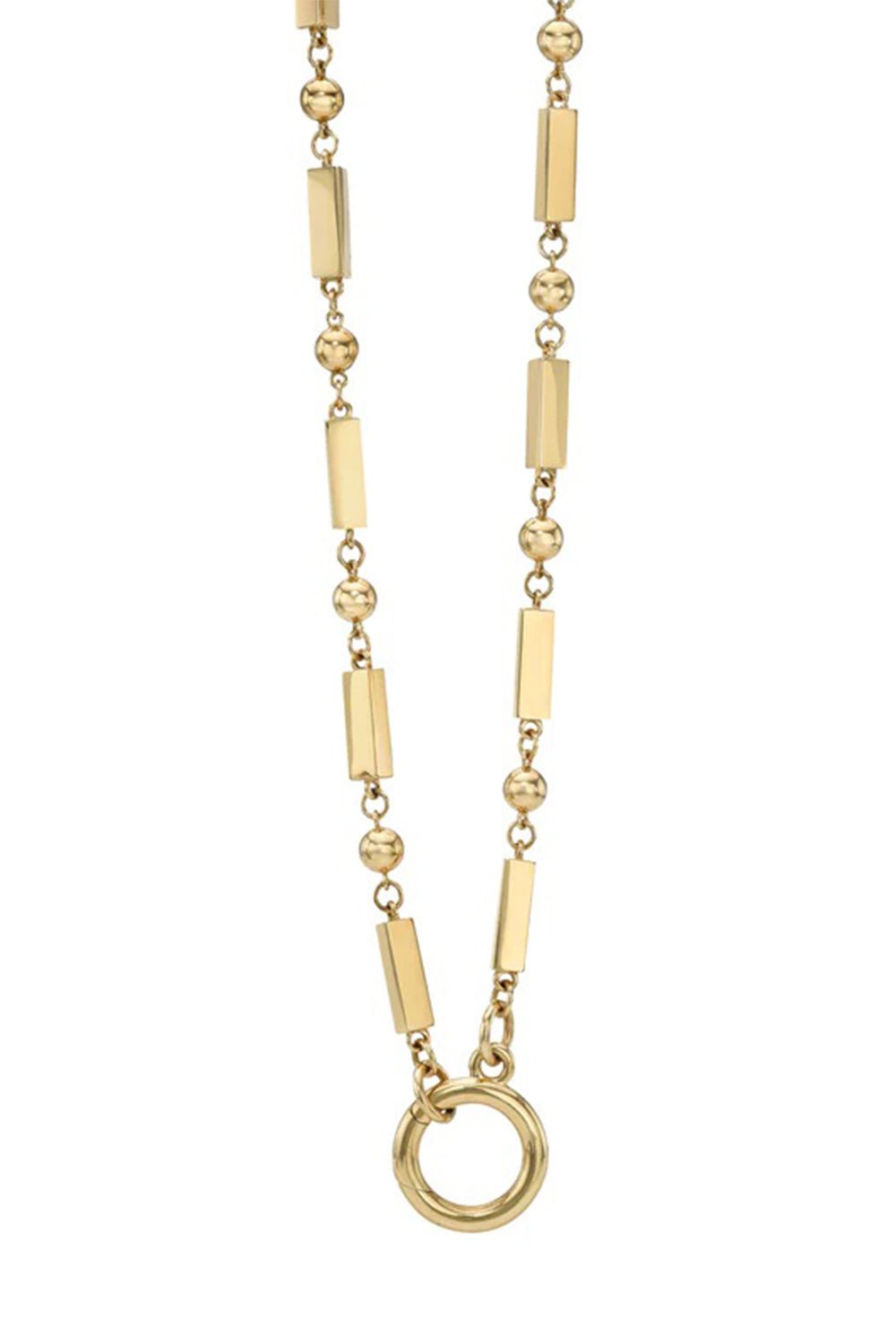 SINGLE STONE-Mini Annex Charm Holder Necklace-YELLOW GOLD