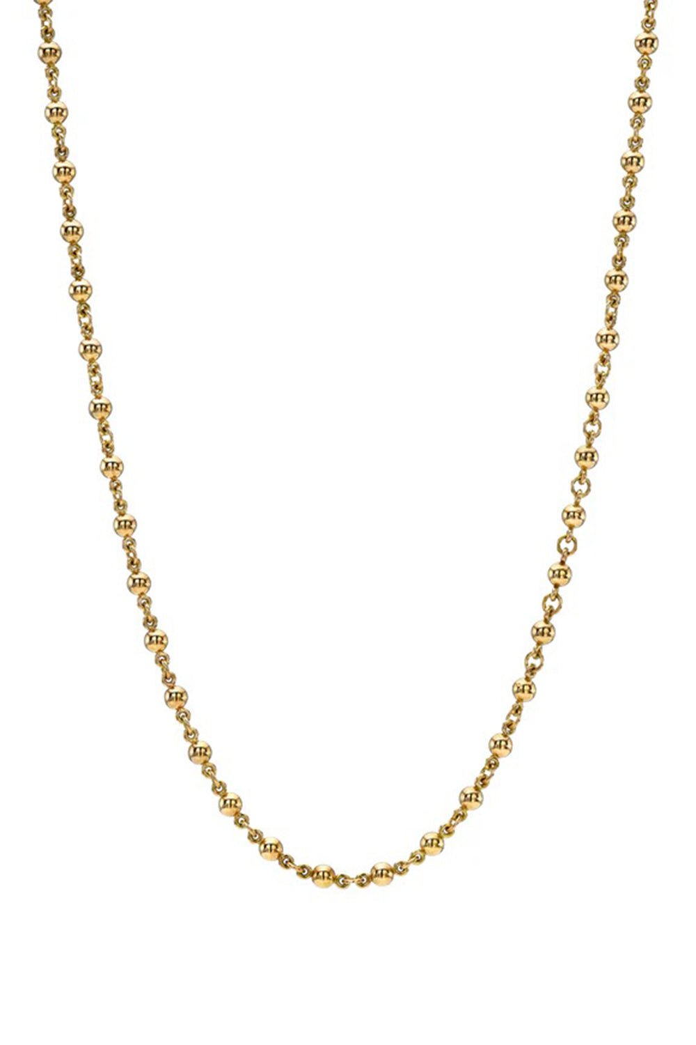 SINGLE STONE-Mini Rosary Necklace-YELLOW GOLD