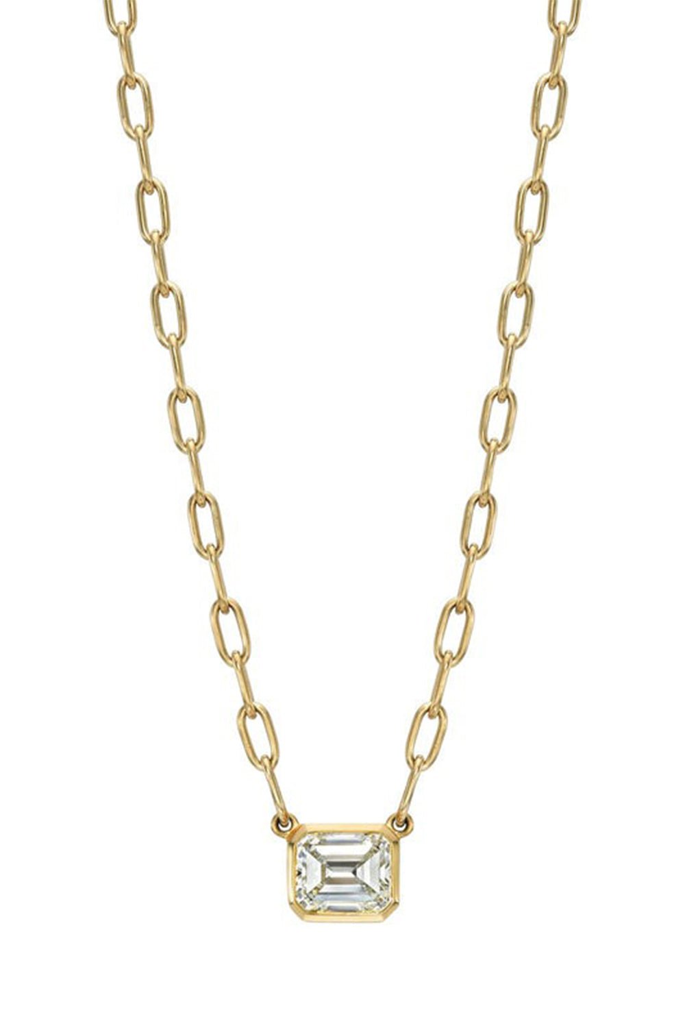 SINGLE STONE-Leah Necklace-YELLOW GOLD