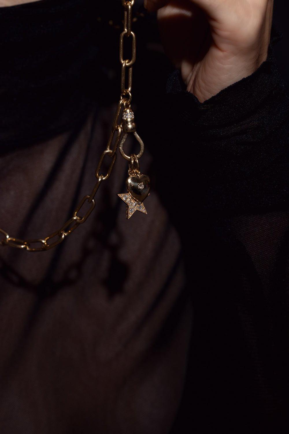 SINGLE STONE-Libby FOB Necklace-YELLOW GOLD