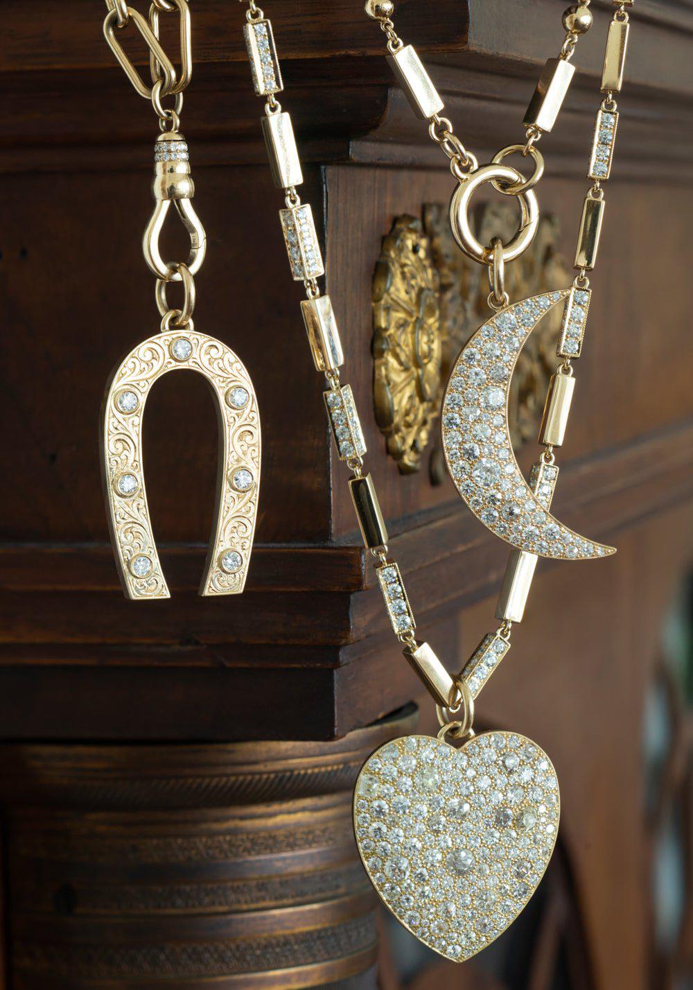 SINGLE STONE-Large Cobblestone Cressida Charm-YELLOW GOLD
