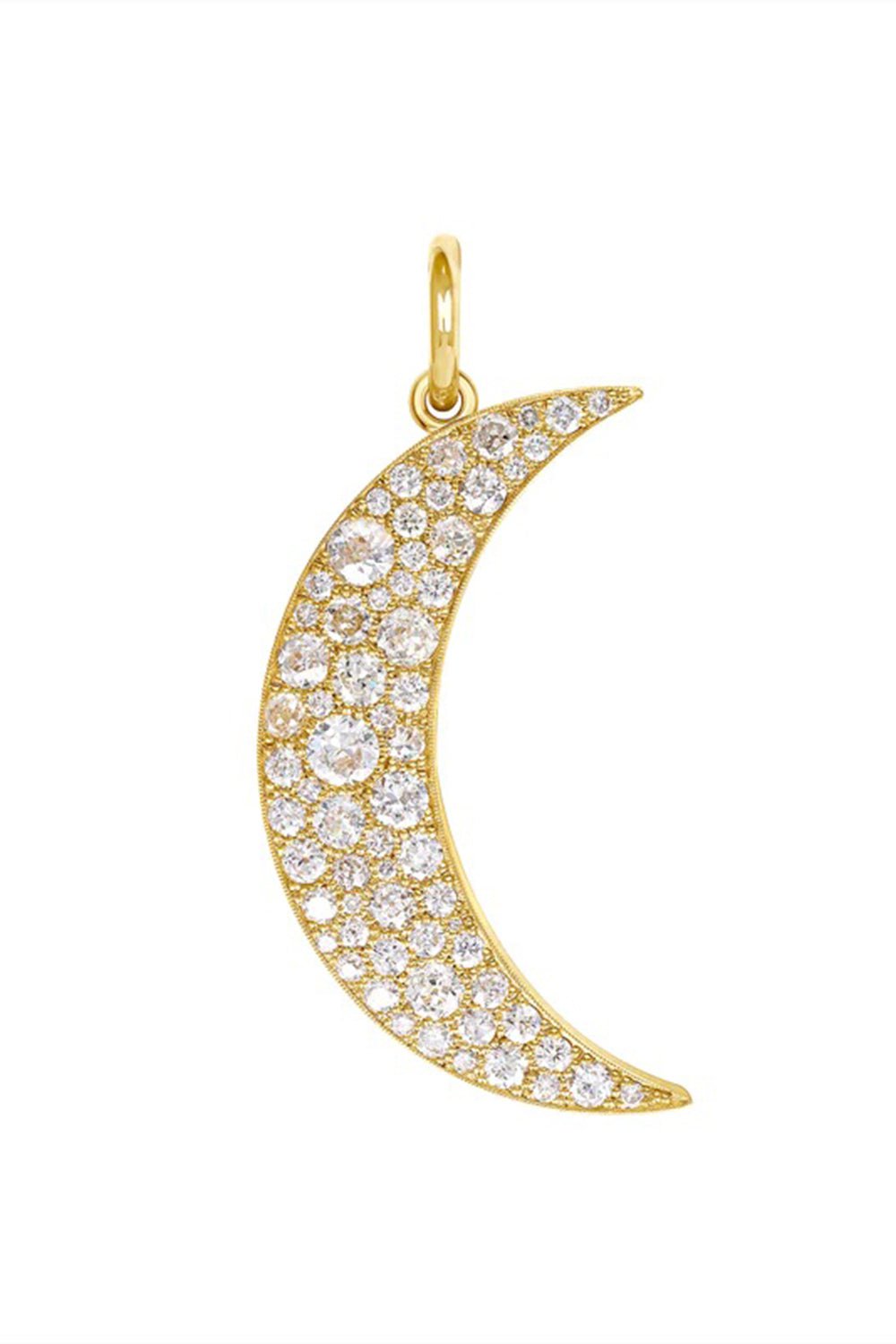 SINGLE STONE-Large Cobblestone Cressida Charm-YELLOW GOLD