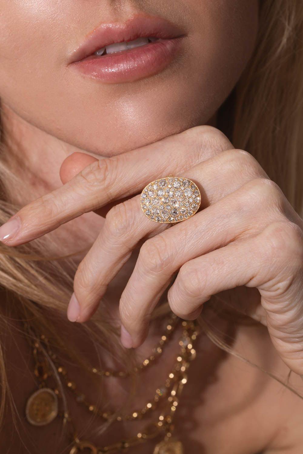 SINGLE STONE-Cobblestone Diamond Ring-YELLOW GOLD