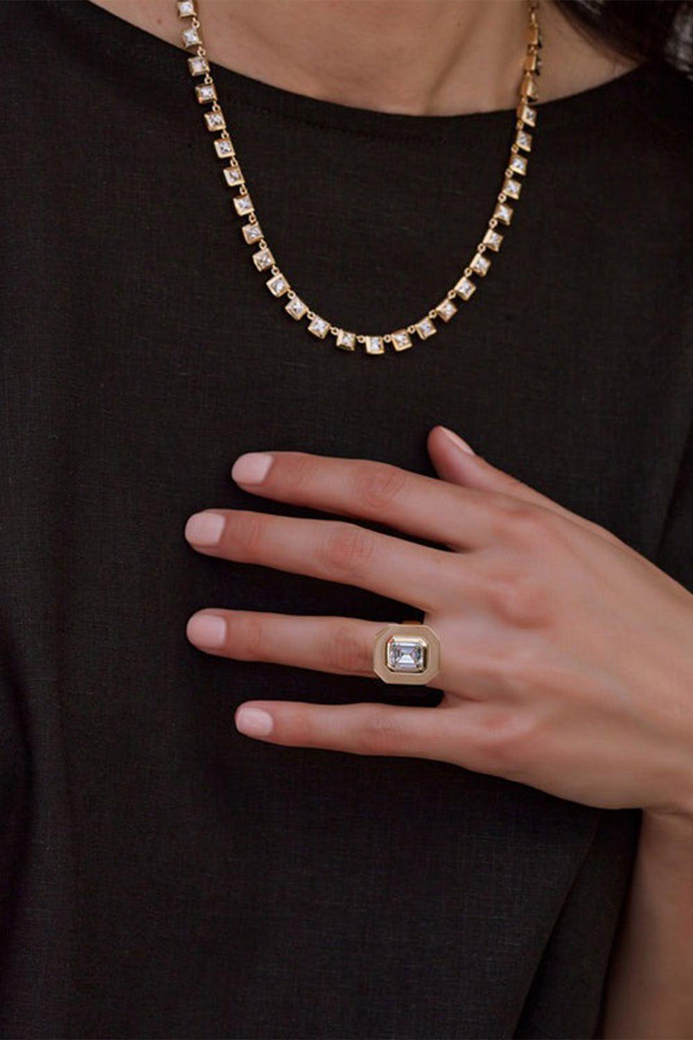 SINGLE STONE-Rena Ring-YELLOW GOLD