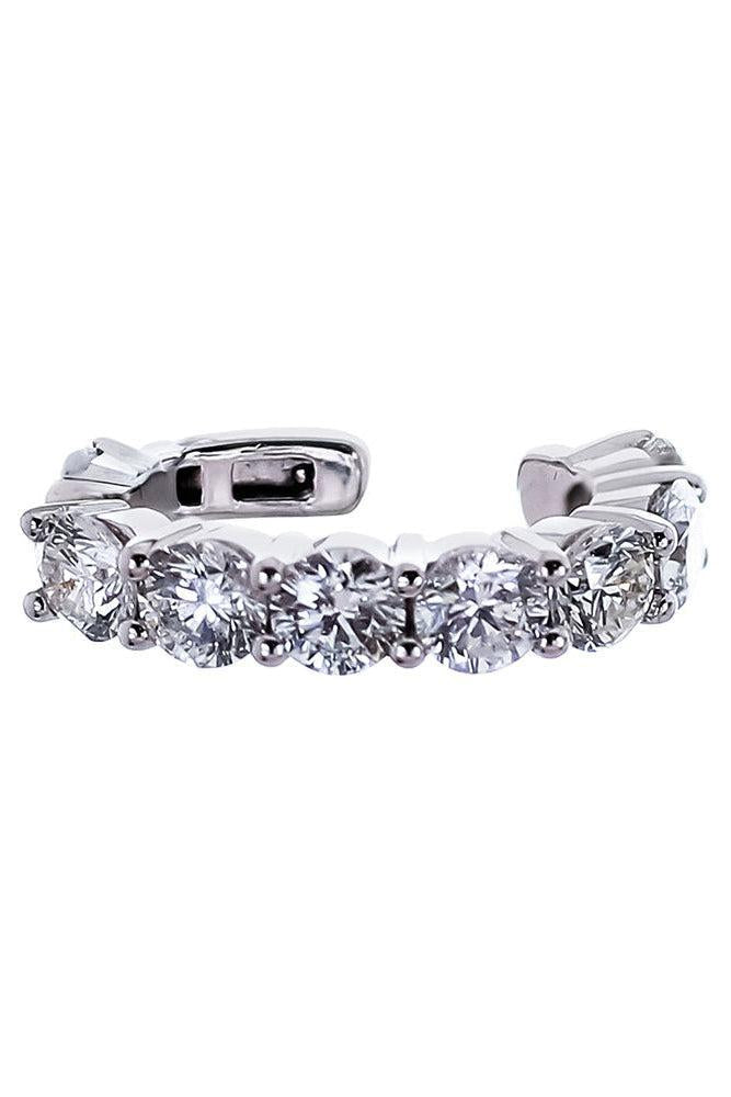  Diamond One Row Ear Cuff - White Gold-WHITE GOLD-JEWELRYFINE JEWELEARRING-SOFIA LAROUSSI 