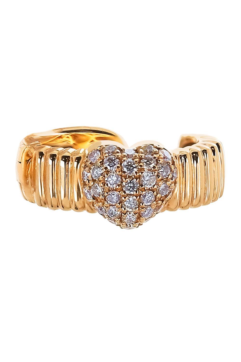  Diamond Pave Heart Ear Cuff-YELLOW GOLD-JEWELRYFINE JEWELEARRING-SOFIA LAROUSSI 