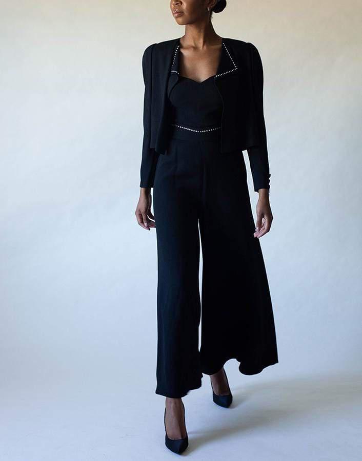 SONIA RYKIEL-Stud Detail Jacket with Bustier-BLACK