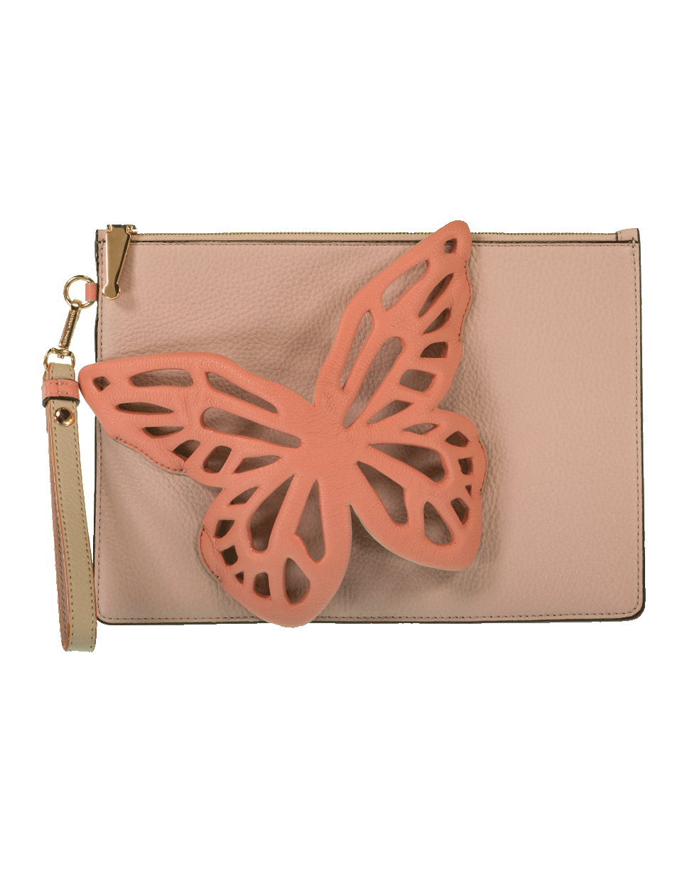 SOPHIA WEBSTER-Flossy Butterfly Pouchette-ANTRACITE/ROSE