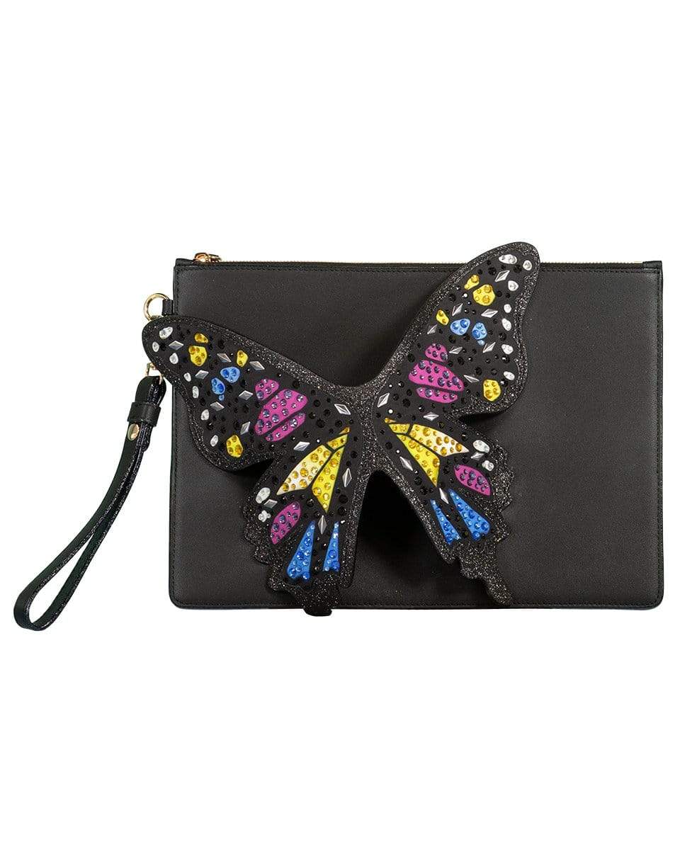 SOPHIA WEBSTER-Black Flossy Embellished Pouchette-BLACK