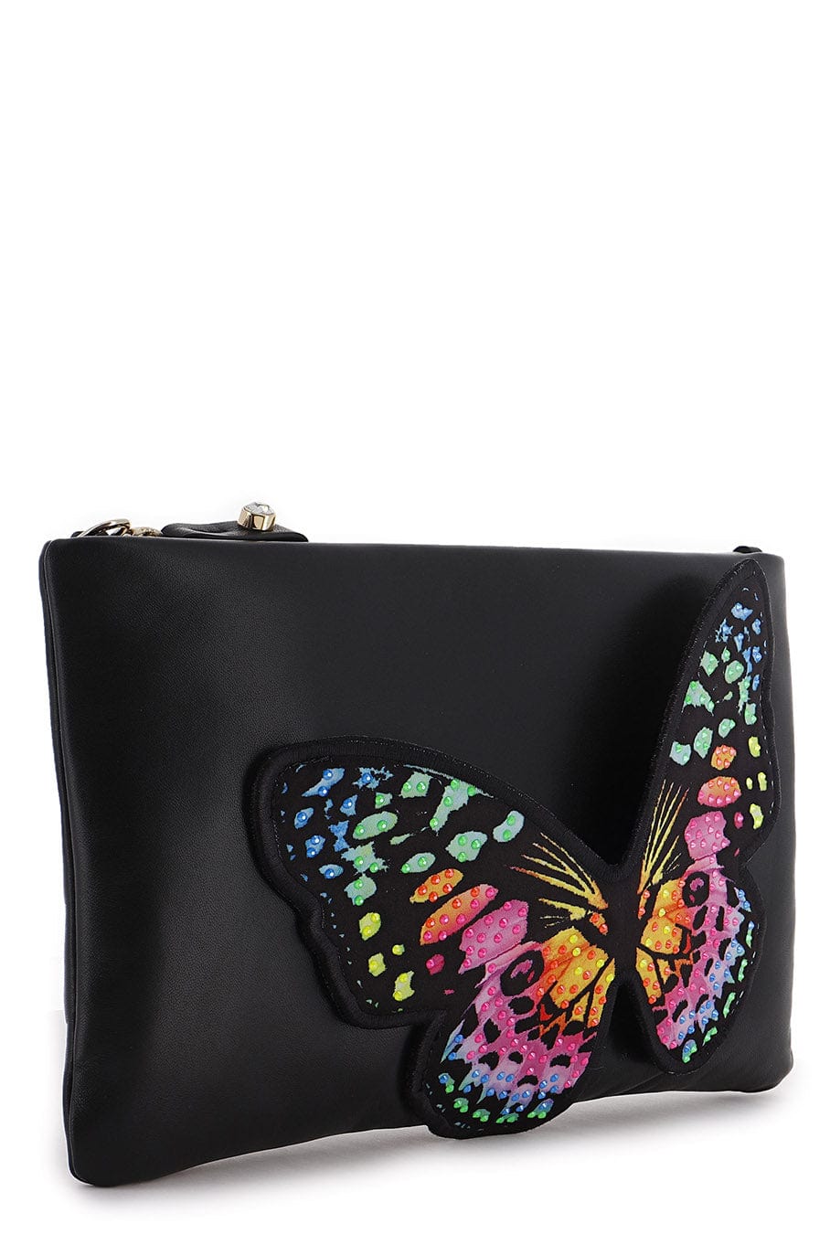 SOPHIA WEBSTER-Flossy Clutch-BLACK/NEON BUTTERFLY