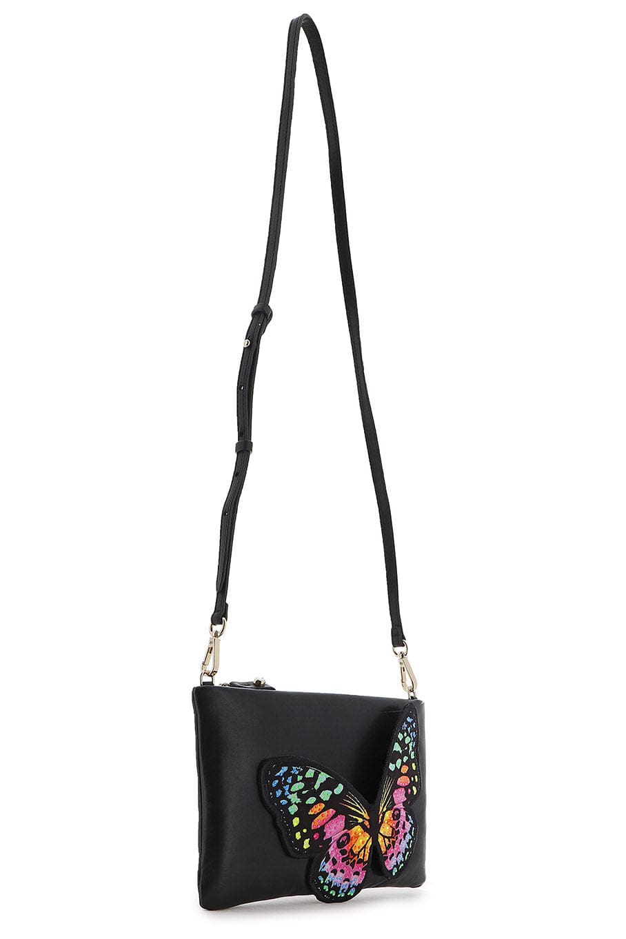SOPHIA WEBSTER-Flossy Clutch-BLACK/NEON BUTTERFLY