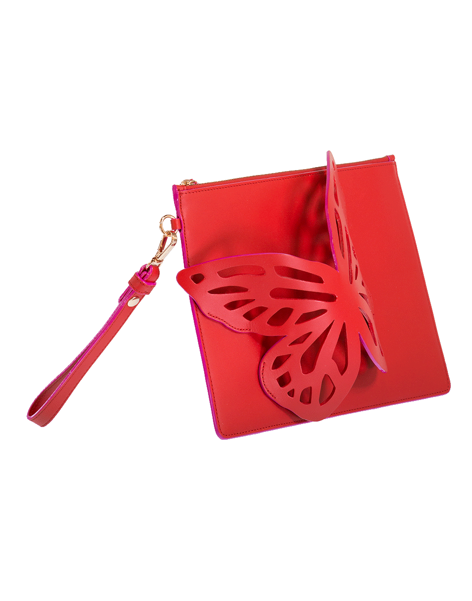 SOPHIA WEBSTER-Flossy Butterfly Pouchette-RUBY