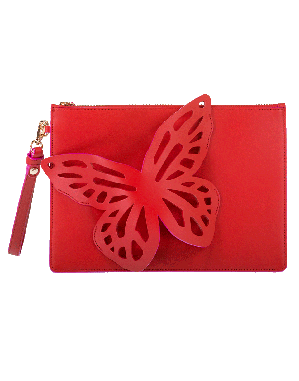 SOPHIA WEBSTER-Flossy Butterfly Pouchette-RUBY