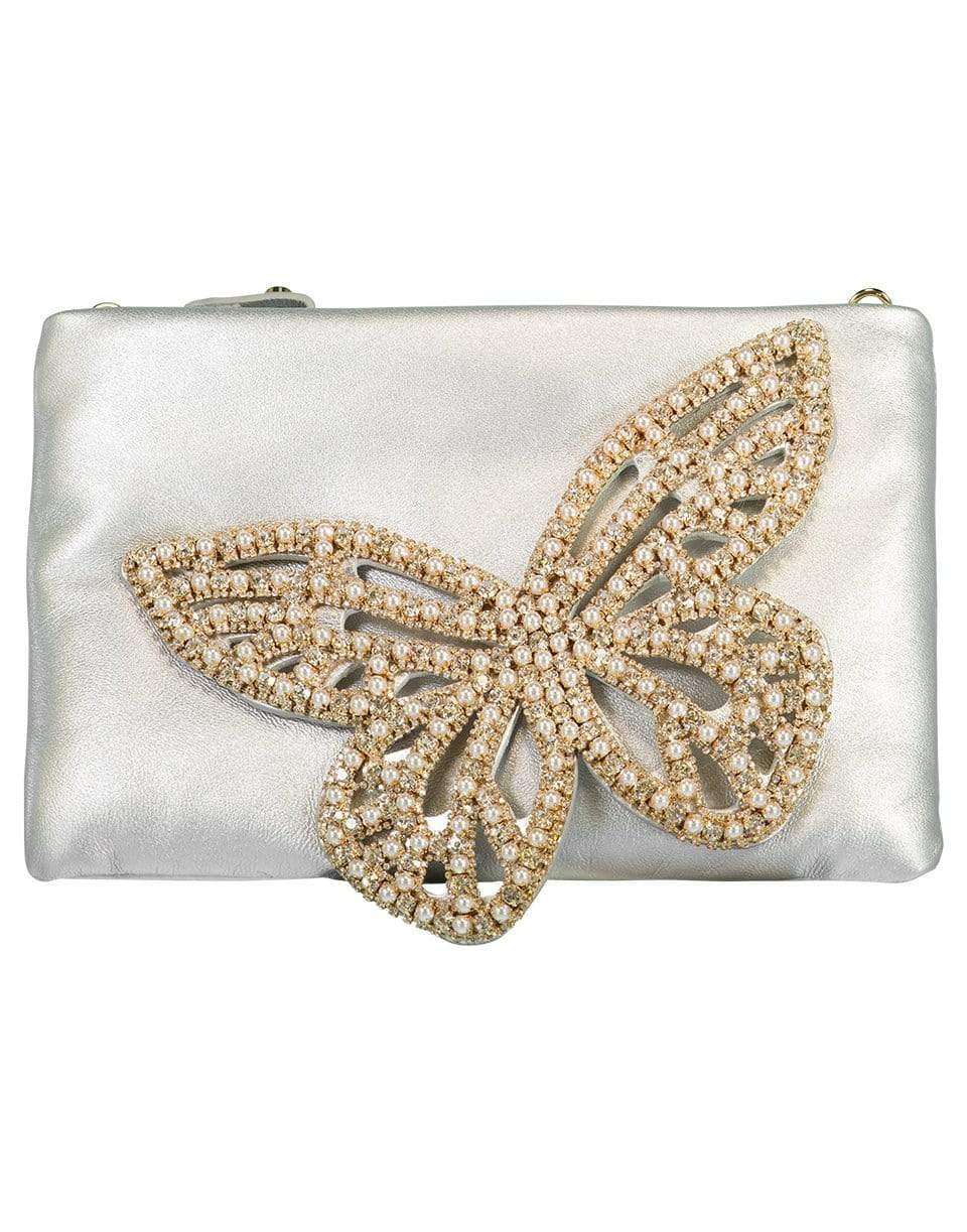 SOPHIA WEBSTER-Butterfly Flossy Crystal Clutch - Silver & Pearl-SLVPEARL