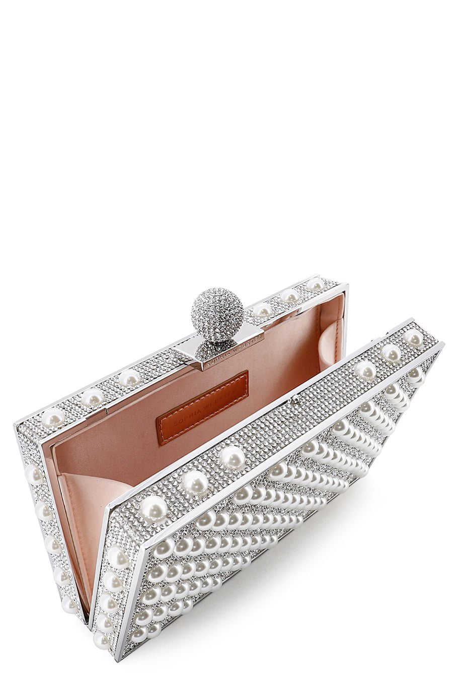 SOPHIA WEBSTER-Clara Crystal Box Bag-SLVR/PRL