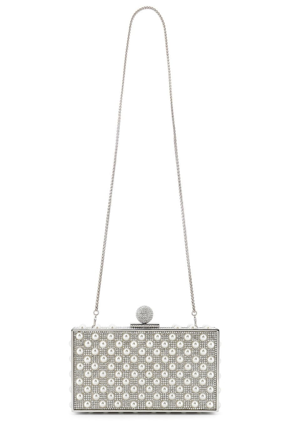 SOPHIA WEBSTER-Clara Crystal Box Bag-SLVR/PRL