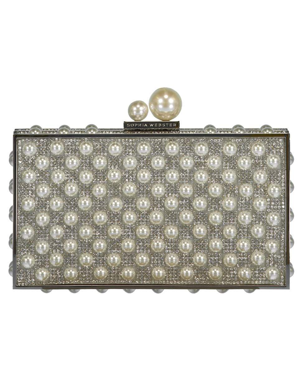 SOPHIA WEBSTER-Clara Crystal Box Bag-SLVR/PRL