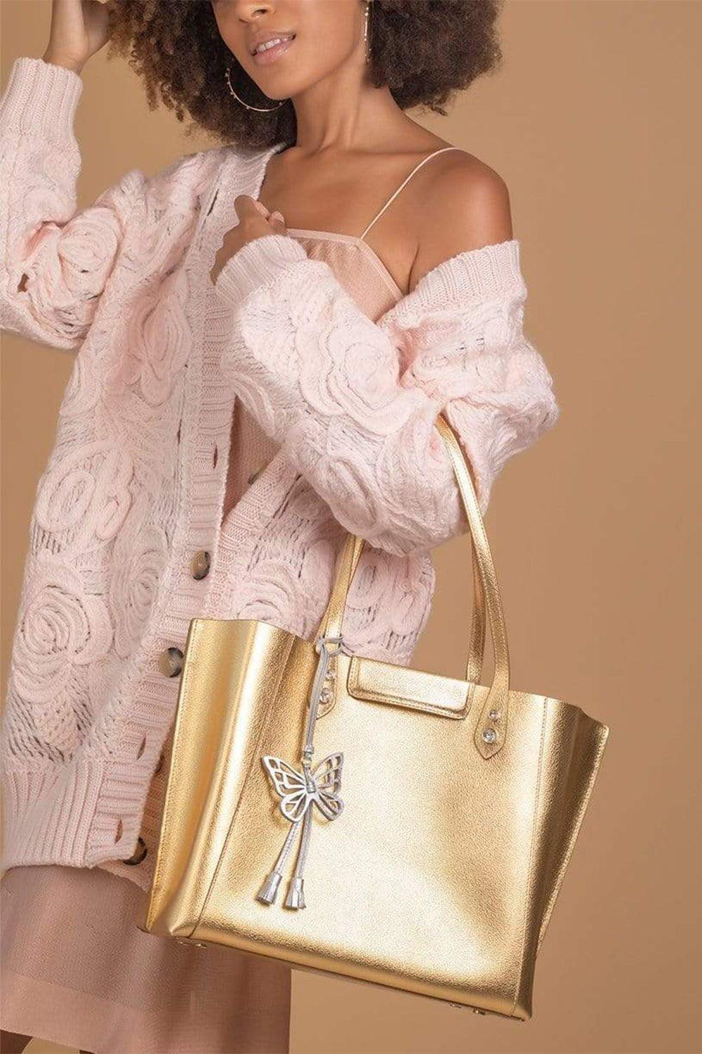 SOPHIA WEBSTER-Metallic Hola Tote - Gold-GOLD/SIL