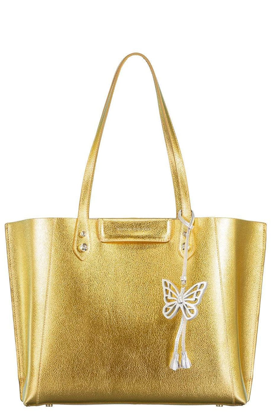 SOPHIA WEBSTER-Metallic Hola Tote - Gold-GOLD/SIL