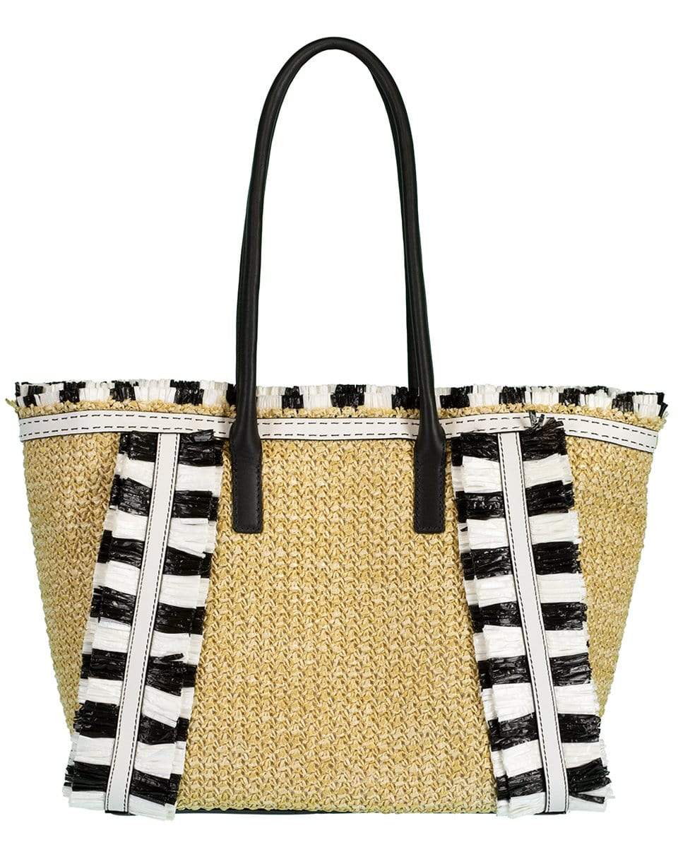 SOPHIA WEBSTER-Monochrome Taya Raffia Tote-NEUTRAL