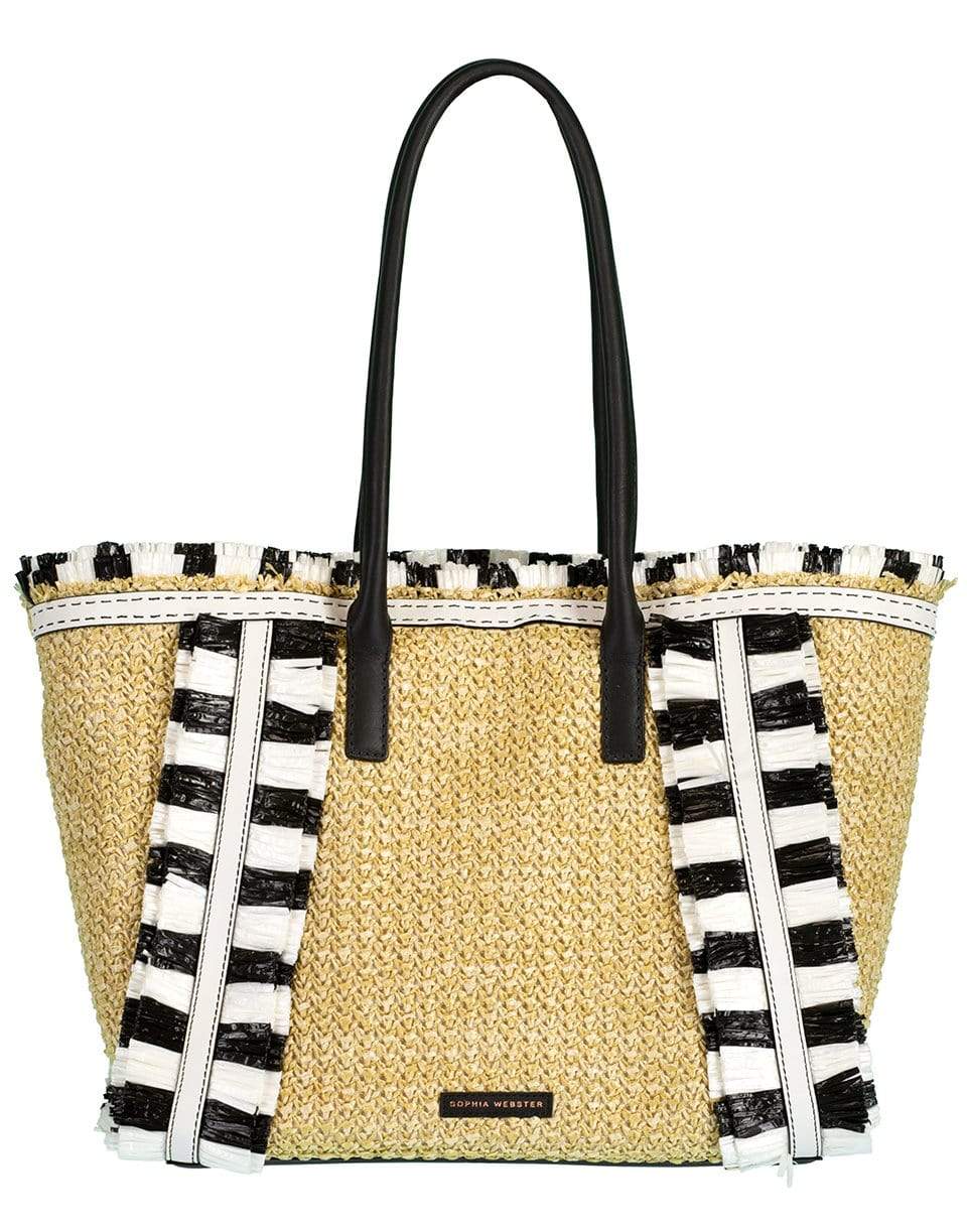 SOPHIA WEBSTER-Monochrome Taya Raffia Tote-NEUTRAL