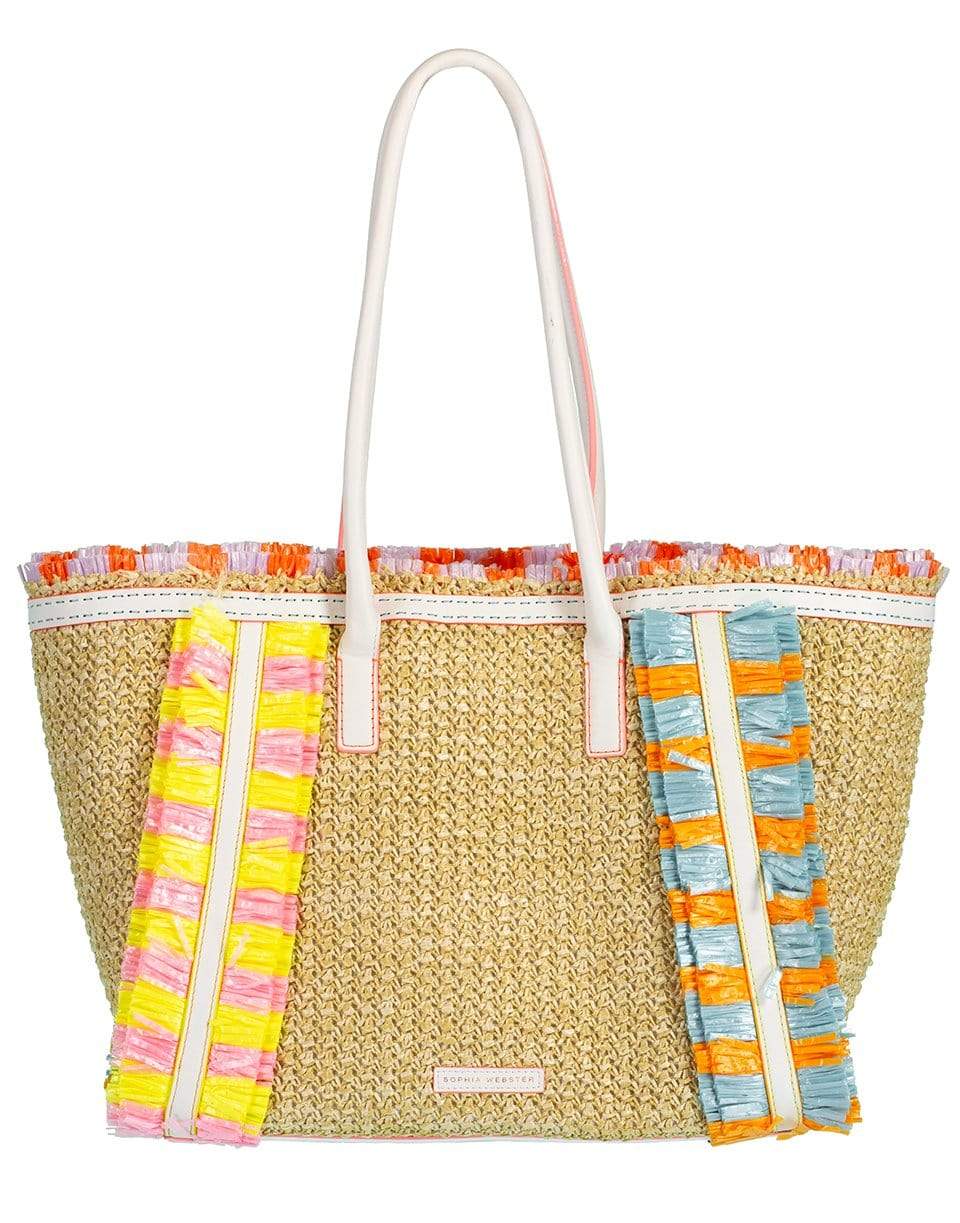 SOPHIA WEBSTER-Multicolored Taya Raffia Tote-NEUTRAL