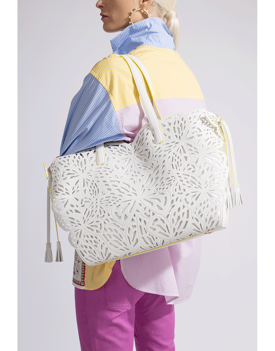 SOPHIA WEBSTER-Liara Canvas Tote-WHT/YLLW
