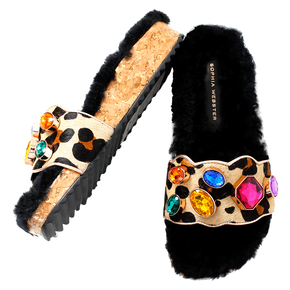 SOPHIA WEBSTER-Lyla Gem Leopard Slide-