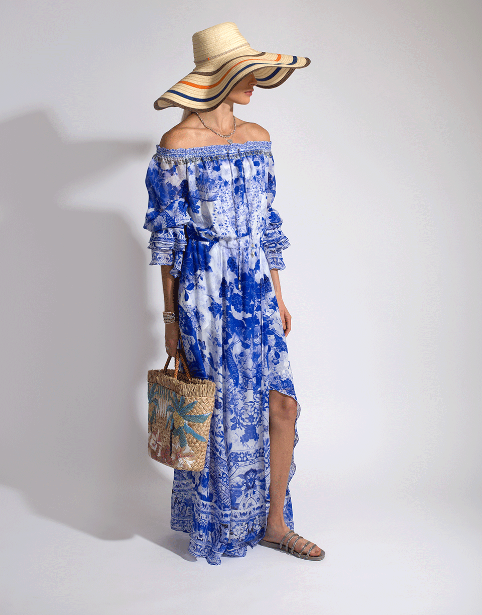 SOPHIE ANDERSON LTD-Corozon Large Wide Brim Hat-NAT/BLUE