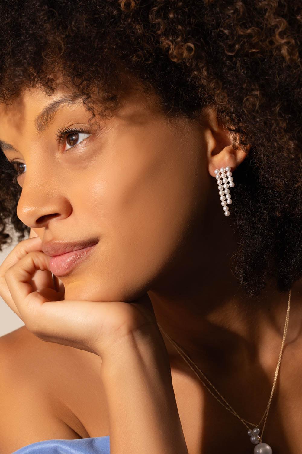 SOPHIE BILLE BRAHE-La Valse Trois Temps Earrings-YELLOW GOLD