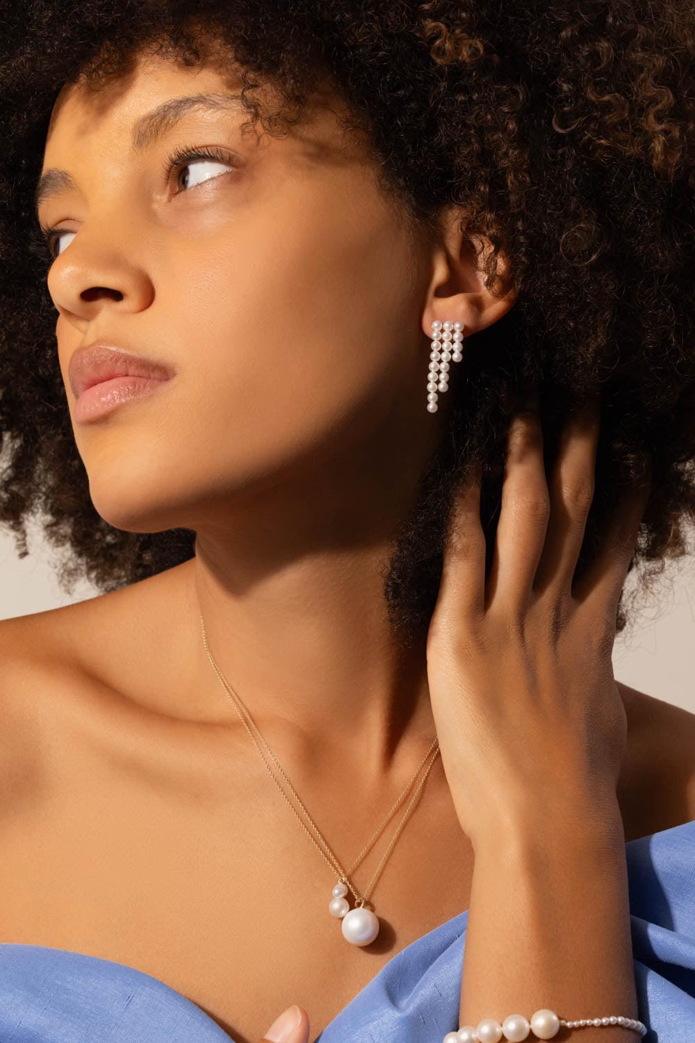 SOPHIE BILLE BRAHE-La Valse Trois Temps Earrings-YELLOW GOLD