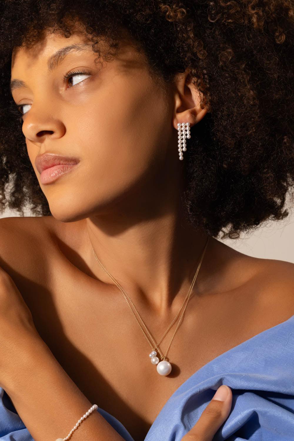 SOPHIE BILLE BRAHE-La Valse Trois Temps Earrings-YELLOW GOLD