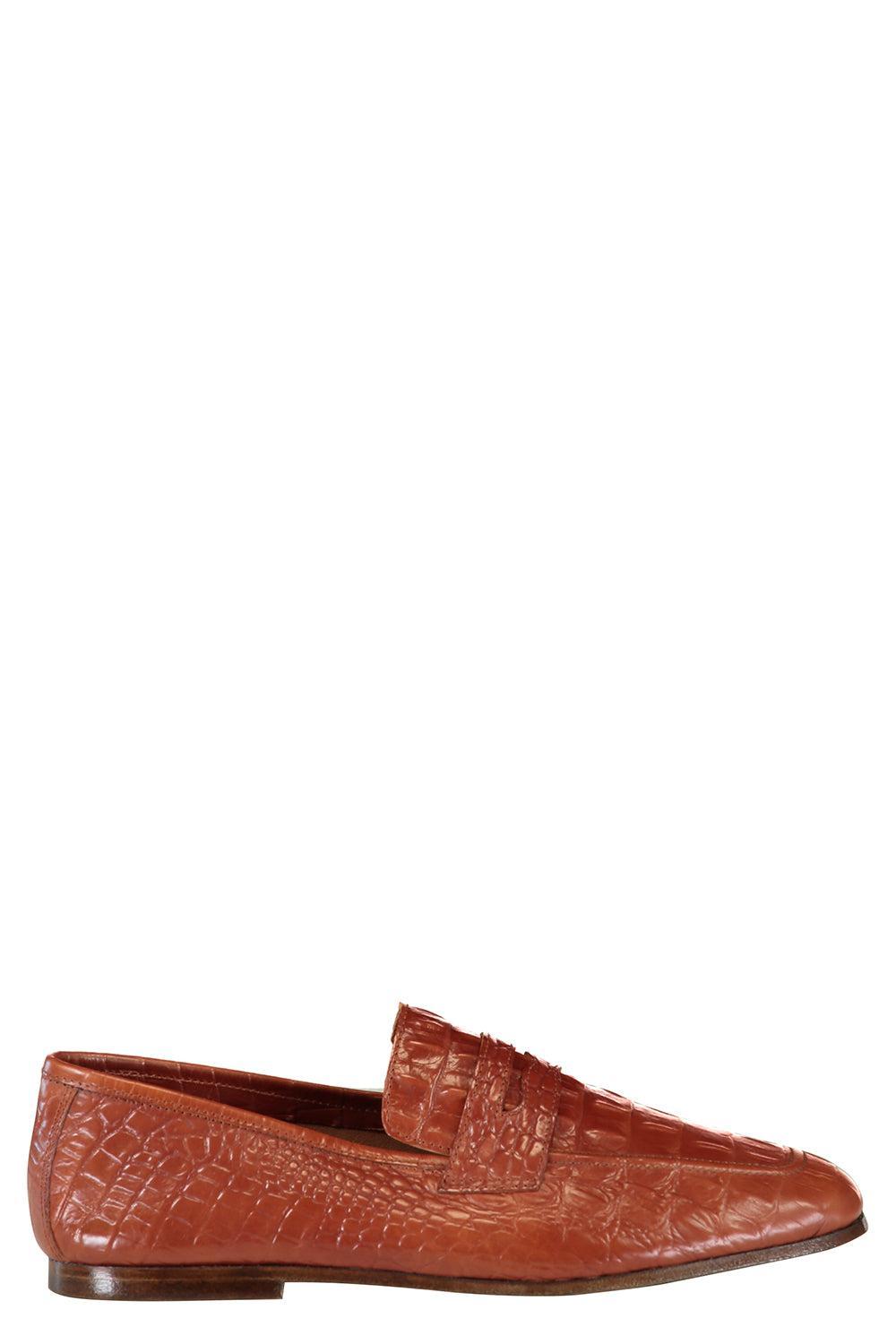 Essenziale Leather Loafer - Brown Embossed-BROWN-36-SHOEFLAT SHOE-SOPHIQUE
