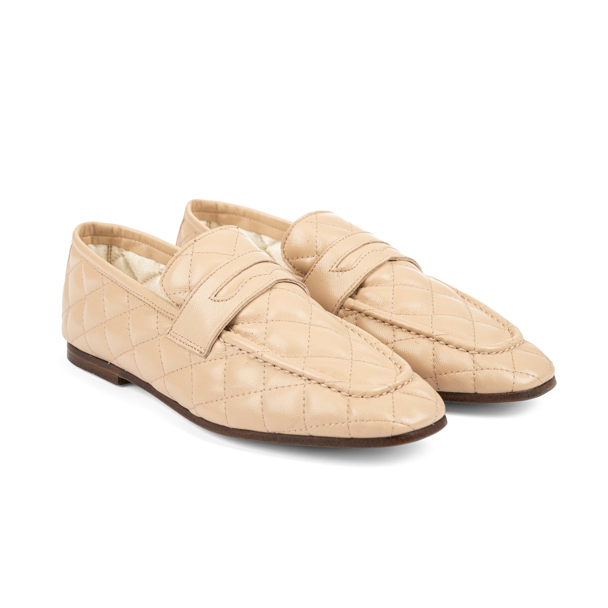Essenziale Loafers - Quilted Cream-CREAM-36-SHOEFLAT SHOE-SOPHIQUE