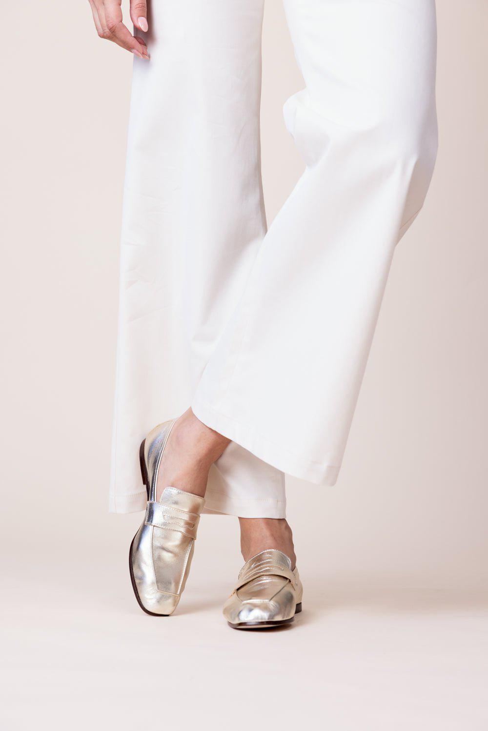 SOPHIQUE-Essenziale Leather Loafer - Gold-