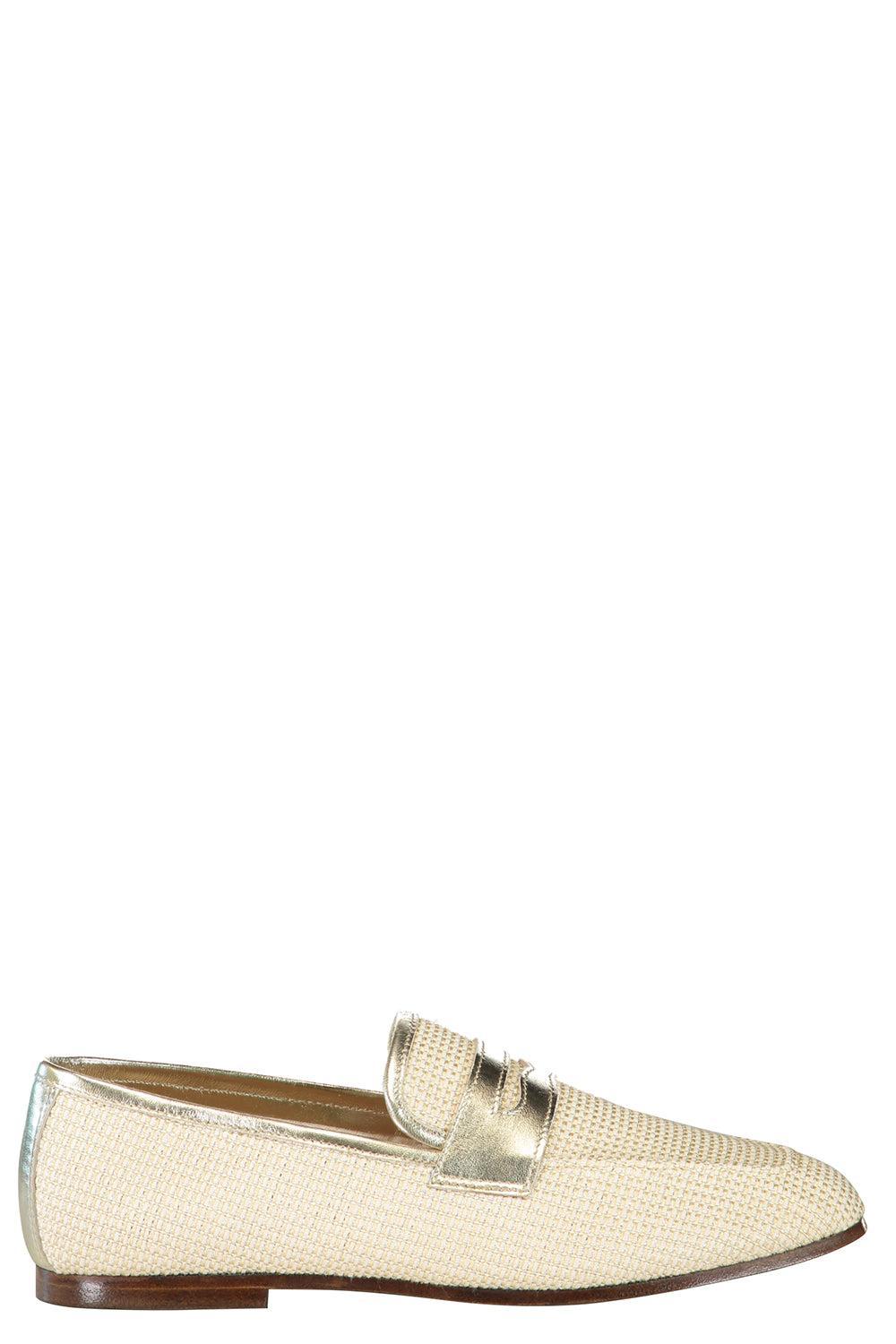 Essenziale Raffia Loafer - Gold-GOLD-36-SHOEFLAT SHOE-SOPHIQUE