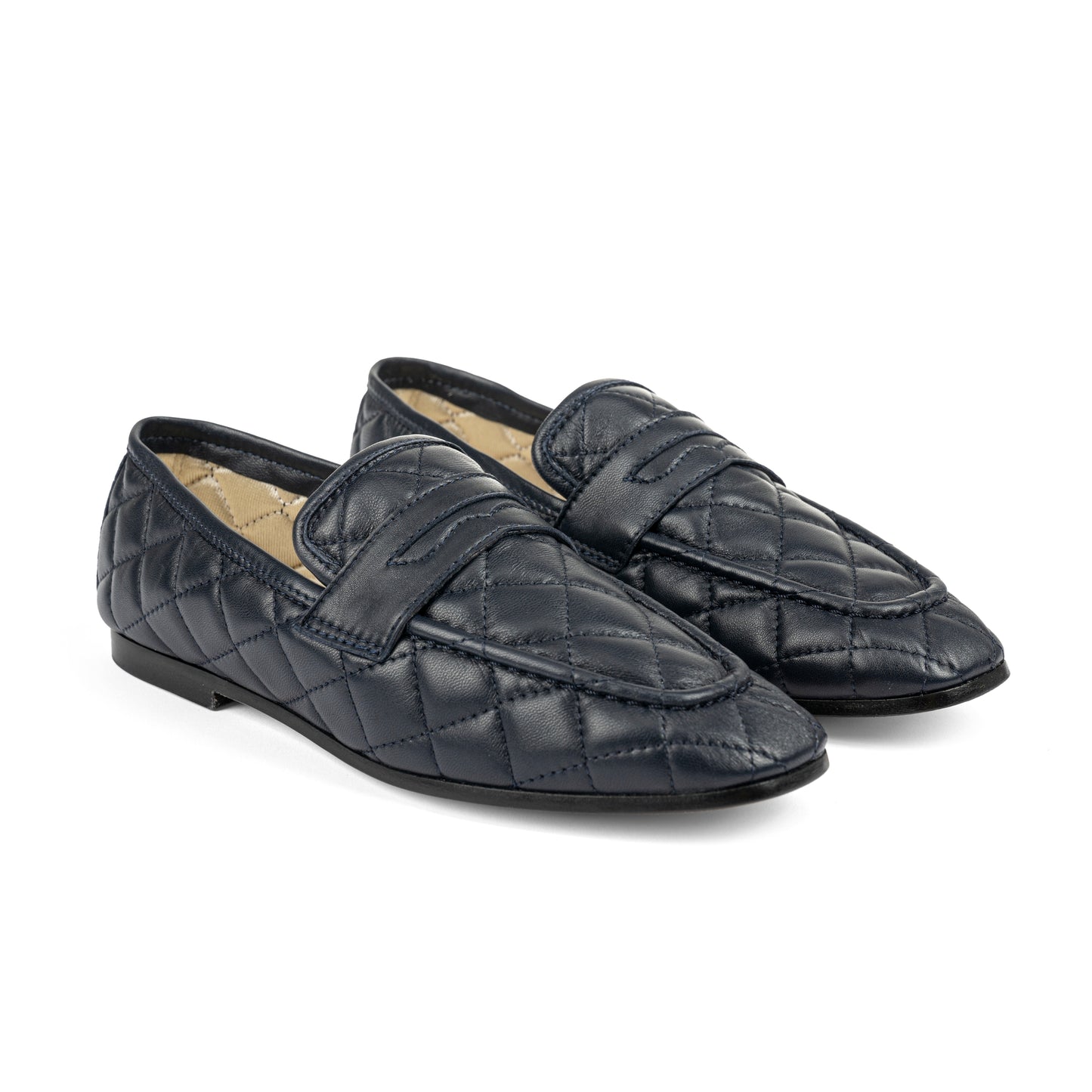 Essenziale Loafers - Quilted Navy-NAVY-36-SHOEFLAT SHOE-SOPHIQUE