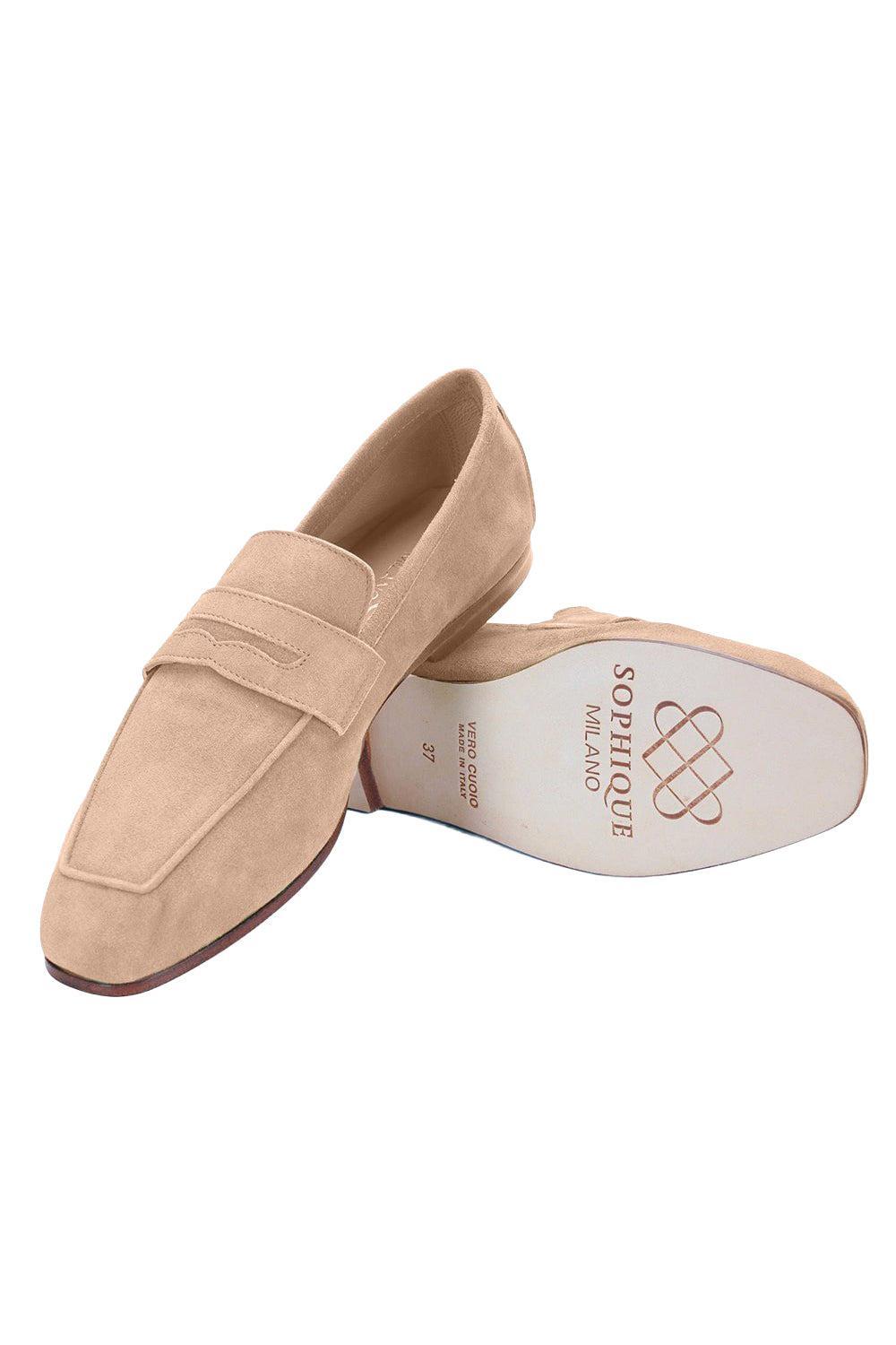 Essenziale Loafer - Sand Suede-SAND-36-SHOEFLAT SHOE-SOPHIQUE