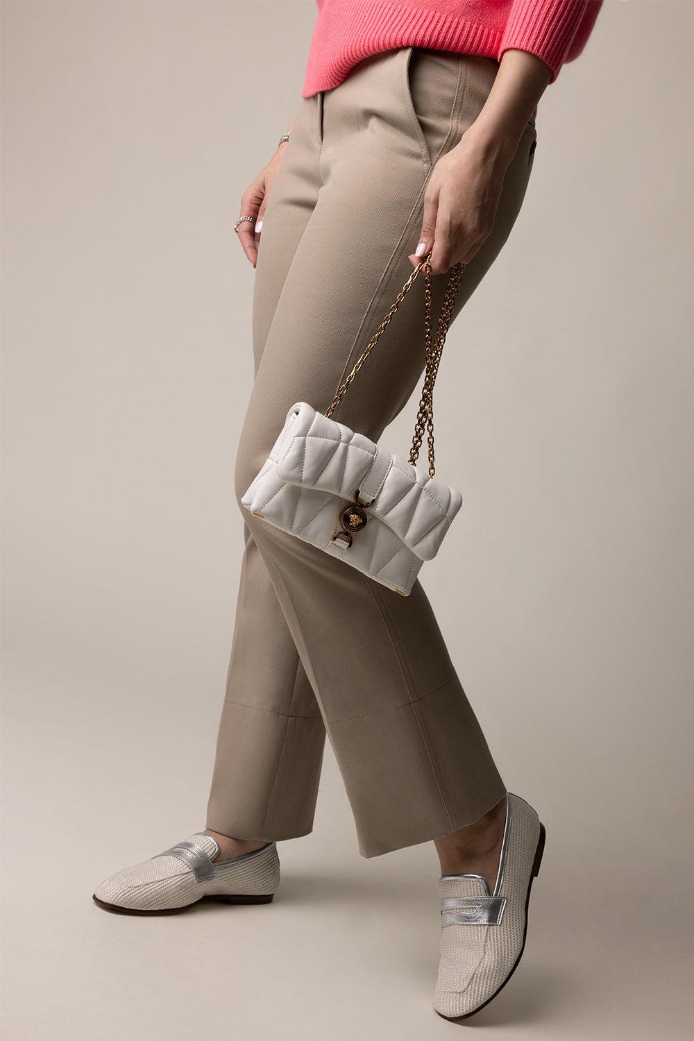 Essenziale Raffia Loafer - Raffia Silver-SILVER-36-SHOEFLAT SHOE-SOPHIQUE