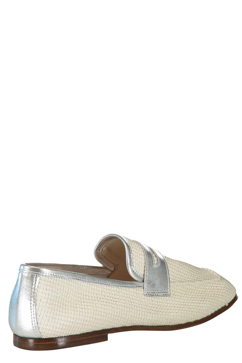 Essenziale Raffia Loafer - Raffia Silver-SILVER-36-SHOEFLAT SHOE-SOPHIQUE