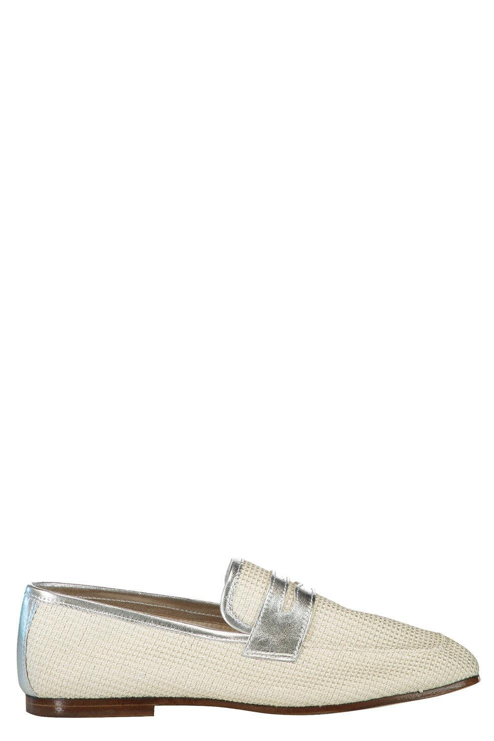 Essenziale Raffia Loafer - Raffia Silver-SILVER-36-SHOEFLAT SHOE-SOPHIQUE