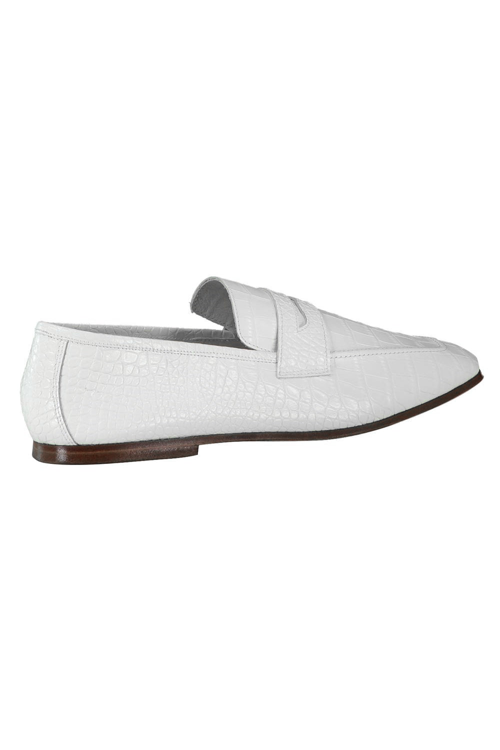 Essenziale Croc Loafer - White-WHEMBCRO-36-SHOEFLAT SHOE-SOPHIQUE