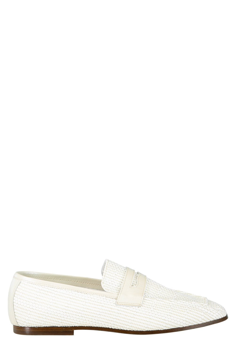 SOPHIQUE-Essenziale Raffia Leather Loafer - Pearl-