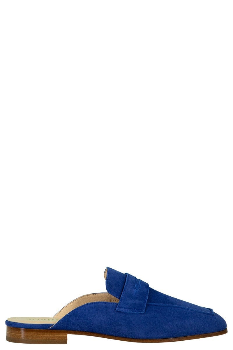 SOPHIQUE-Riviera Suede Leather Mule - Blue Cobalt-