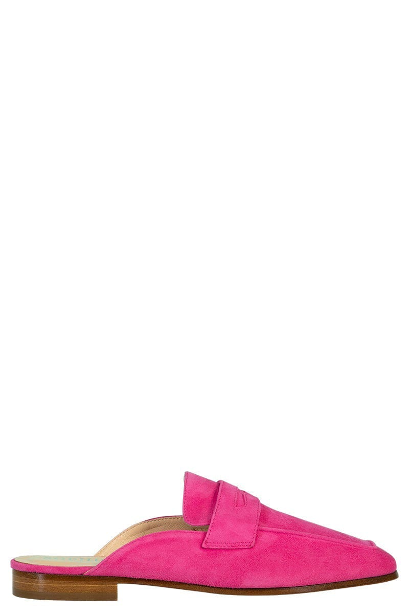 SOPHIQUE-Riviera Suede Leather Mule - Fuchsia-