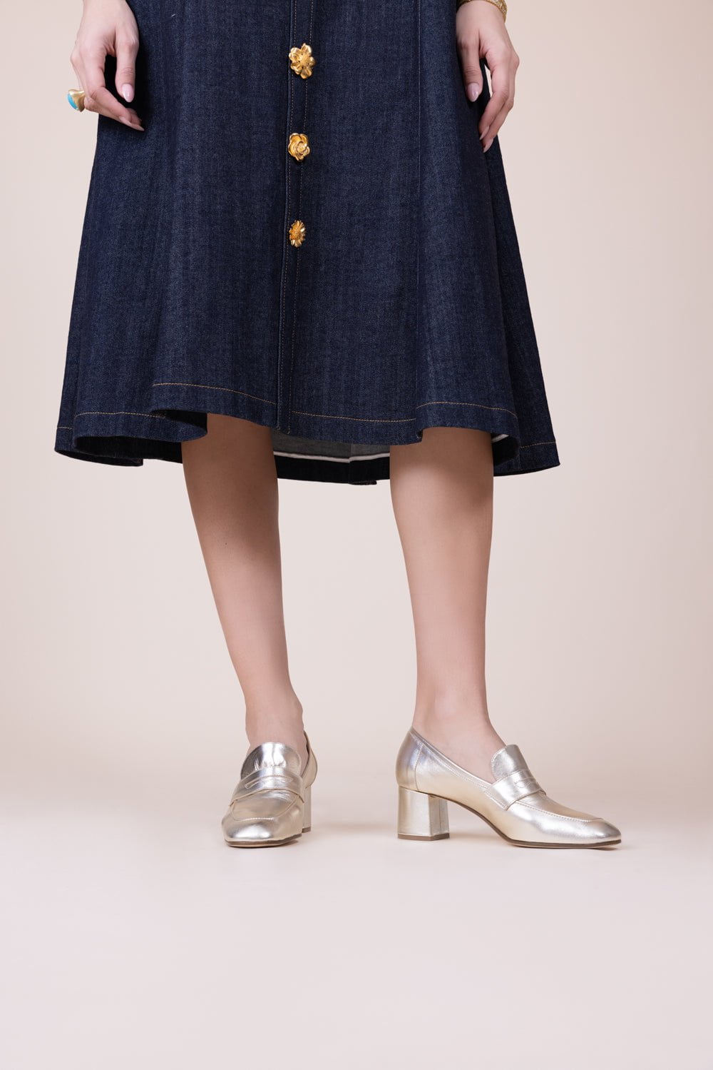 SOPHIQUE-Essenziale Loafer - Metallic Gold-